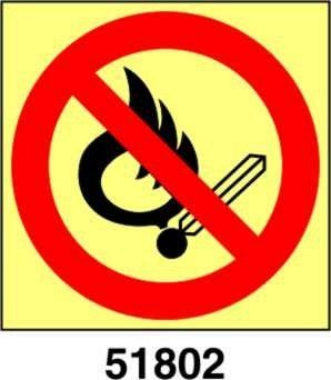 No naked flames - A - ADL 100x100 mm