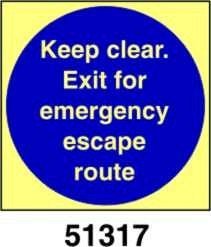 Keep clear exit for emergency - mantenere l'uscita libera - A - ADL 100x100 mm