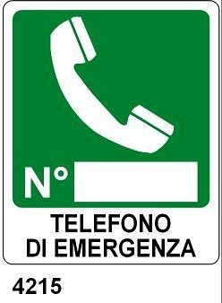 Telefono di emergenza n - A - Alluminio 120x145 mm