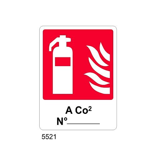 Estintore a CO2 n° - B- Alluminio 160x210 mm