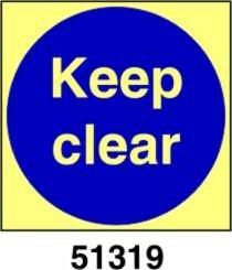 Keep clear - tenersi lontani - A - ADL 100x100 mm