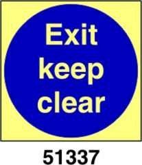 Exit keep clear -uscita tenersi distanti - A - ADL 100x100 mm
