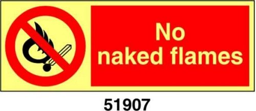 No naked flames - A - ADL 200x75 mm