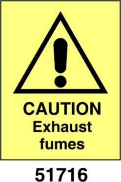 Caution exhaust fumes - A - ADL 150x200 mm