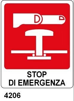 Stop di emergenza - A - Alluminio 120x145 mm