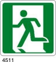 Uscita di emergenza sinistra - C - PVC adesivo 230x230 mm