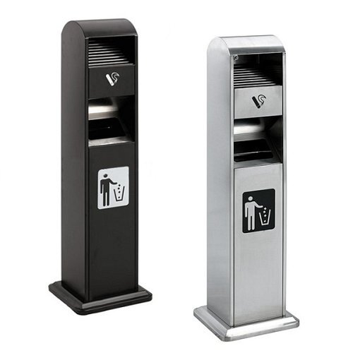 Cestino a Colonna con Posacenere da Esterno