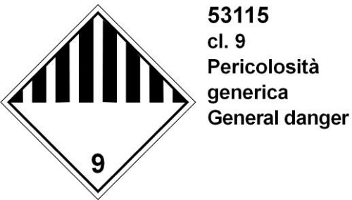 Pericolosità generica cl. 9 - A - PVC adesivo - 100x100 mm