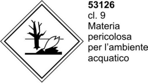 Materia pericolosa per l'ambiente acquatico cl. 9 - A - PVC adesivo - 100x100 mm