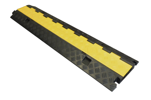 Dosso passacavi con protettore cavo - 3 canali Ø max. 50 mm. - Lunghezza 890 mm.
