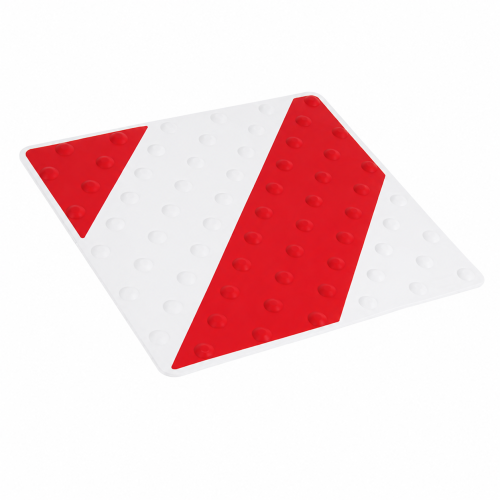 Lastra Tattile per Pavimentazione 458x420 mm per accessibilità interno/esterno - Bianco/Rossa