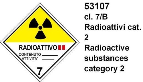Radioattivi cat.2 cl 7/b - A - PVC adesivo - 100x100 mm