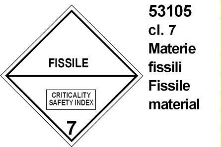 Materie Fissili cl. 7 - A - PVC adesivo - 100x100 mm