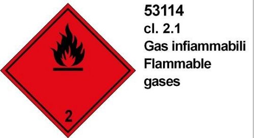 Gas Infiammabili cl 2.1 - A - PVC adesivo - 100x100 mm