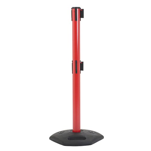 Paletti Delimitatori in PVC con Nastro Rosso