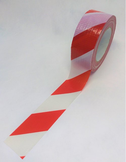 Nastro Segnaletico in pvc adesivo telato Bianco/Rosso - Tuttosegnaletica