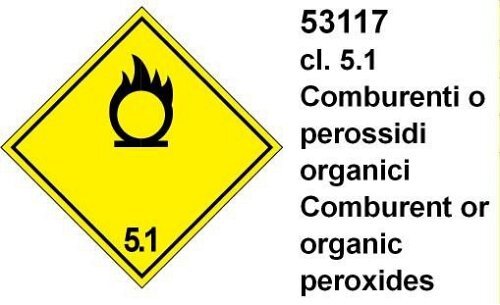 Comburenti o perossidi organici cl 5.1 - A - PVC adesivo - 100x100 mm