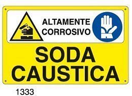 Altamente corrosivo-Soda caustica - A - Alluminio 500x330 mm - Conf 10 pz.