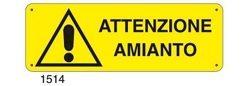 Attenzione amianto - C - Alluminio 330x500 mm - Conf 10 pz.