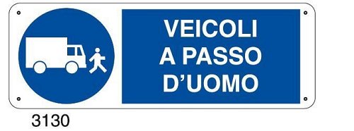Veicoli a passo d'uomo - A - Alluminio 350x125 mm