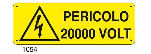 Pericolo 20000 Volt - C - Alluminio 330x500 mm