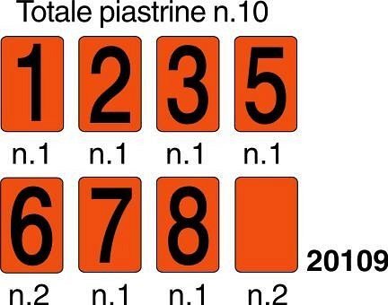 Kit Piastrine numeri GPL 93x135 mm