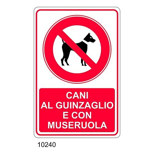 Cartello Cani al guinzaglio e con museruola