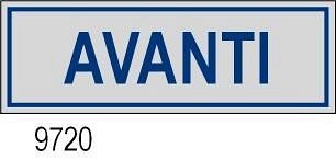 Etichetta adesiva "Avanti" 170x45 mm