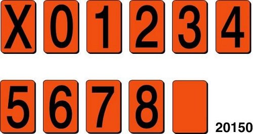 Piastrina singolo numero 70x117 mm -  X