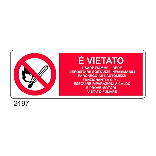 E' vietato usare fiamme libere, depositare sostanze infiammabili