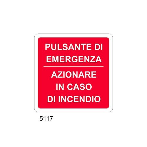 Pulsante di emergenza azionare in caso di emergenza - A - Alluminio 120x120 mm