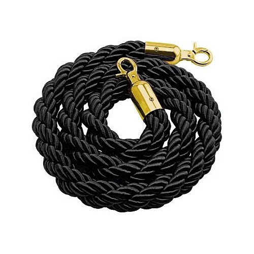 Cordone NERO con morsetto GOLD mt. 2