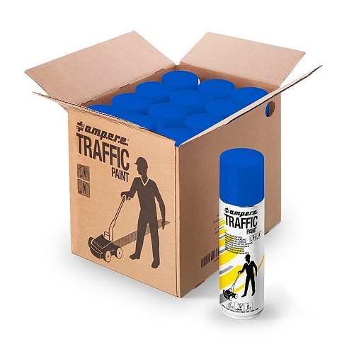 TRAFFIC PAINT bombolette vernice per macchinetta traccialinee - Blu - 12 Bombolette