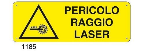 Pericolo raggio laser - C - Alluminio 330x500 mm