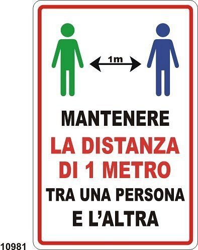 Mantenere la distanza di 1 mt.