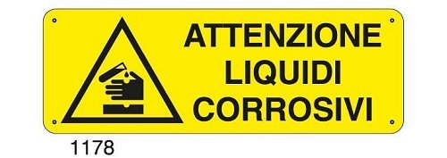 Attenzione liquidi corrosivi - C - Alluminio 330x500 mm