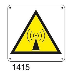 Pericolo campo di alta frequenza - B - Alluminio 165x165 mm