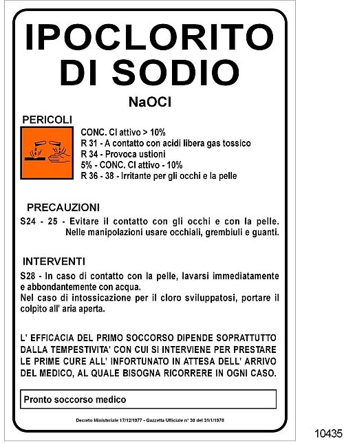 Ipoclorito di sodio - A - Alluminio - 250x350 mm