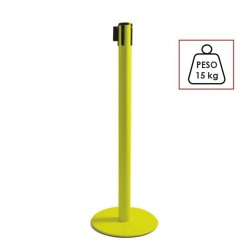 Colonnina TENDILINEA GIALLA KG15 con base piatta - NASTRO BIANCO