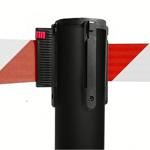 Colonnina TENDILINEA ROSSA con base piatta  - NASTRO BIANCO/ROSSO