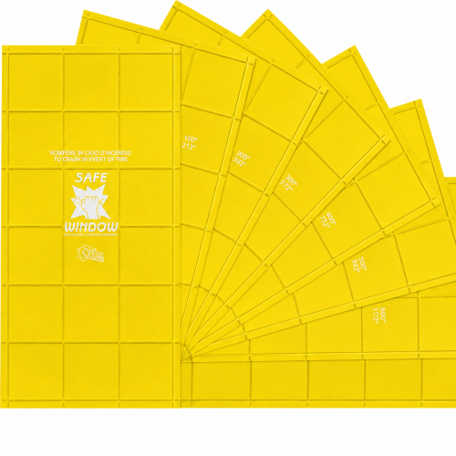 Lastre safe crash frangibili di colore giallo - 330x405h