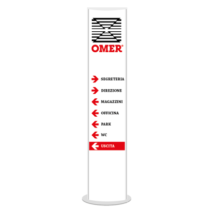 Minitotem Bifacciale con Targa 300×1400 mm in Forex e PVC