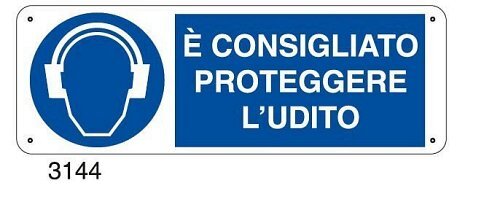E' consigliato proteggere l'udito - C - Alluminio 330x500 mm