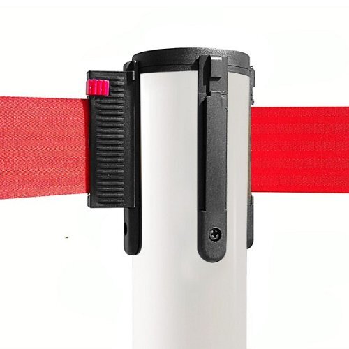 Colonnina TENDILINEA BIANCA KG15 con base piatta - NASTRO ROSSO