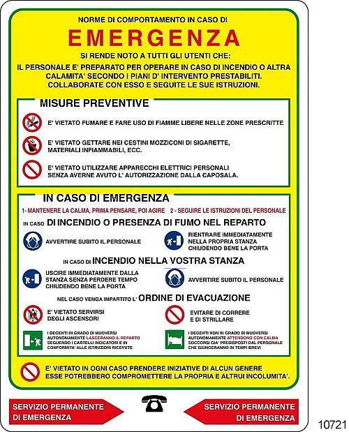 Per Ospedali - Norme di comportamento in caso di emergenza