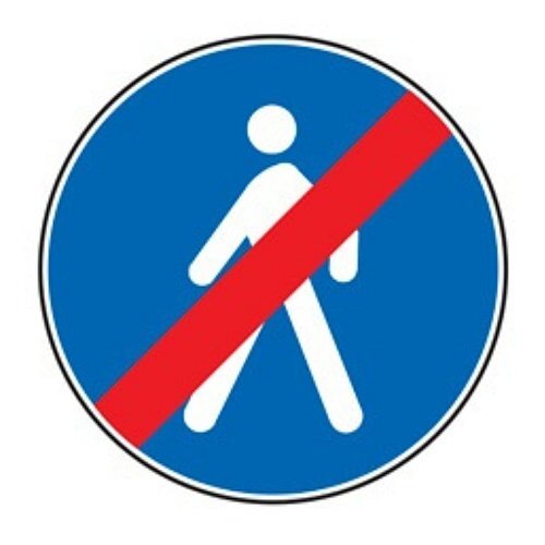 Fine del percorso pedonale