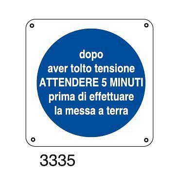 Dopo aver tolto tensione attendere 5 minuti prima di effettuare la messa a terra