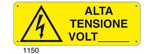 Alta Tensione Volt - C - Alluminio 330x500 mm - Conf 10 pz.