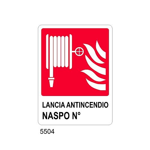 Lancia antincendio naspo n° - A - PVC adesivo 120x145 mm