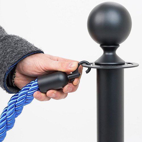 Cordone BLU con morsetto NERO mt. 2